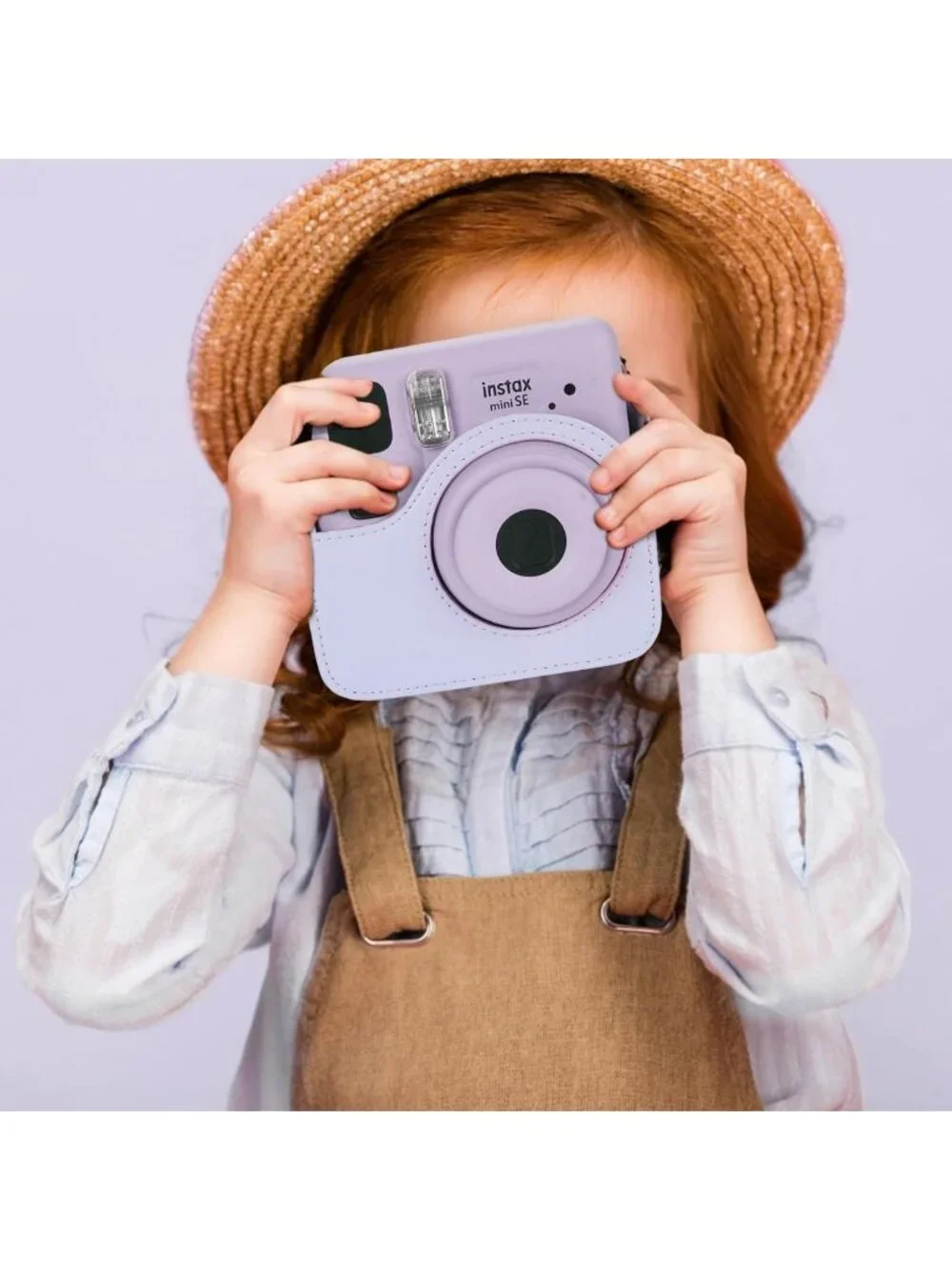 Mini Instant Camera Case - PU Leather Cover with Pocket & Adjustable Strap